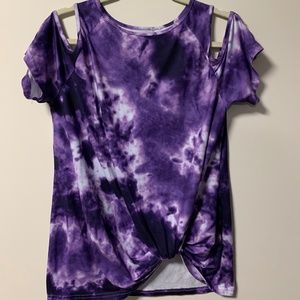 Open Shoulder Women’s Top - Bright Purple - Size L